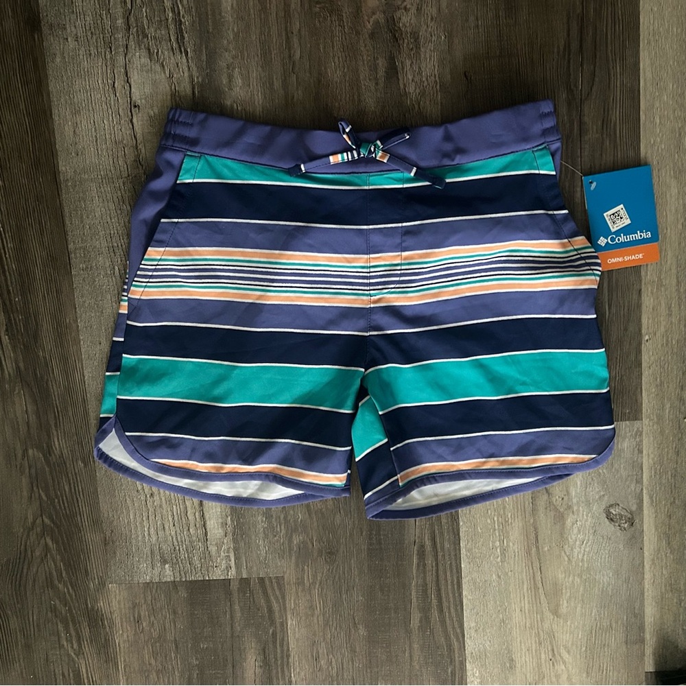 Columbia Multicolor Striped Swim Shorts youth large - NEW